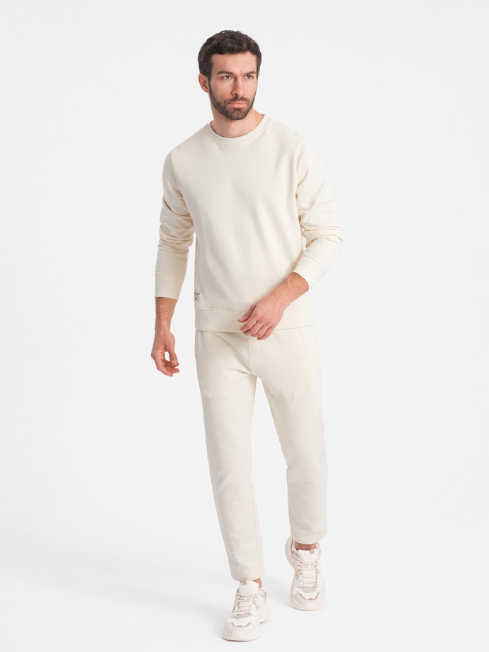 Set trening bărbați hanorac + pantaloni - crem V11 Z78