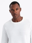 Men's RELAXED FIT knit sweater in diamond weave - broken white V1 OM-SWSW-0110