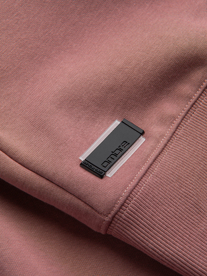 Pánská bavlněná mikina BASIC - tmavě růžová V4 OM-SSBN-0159