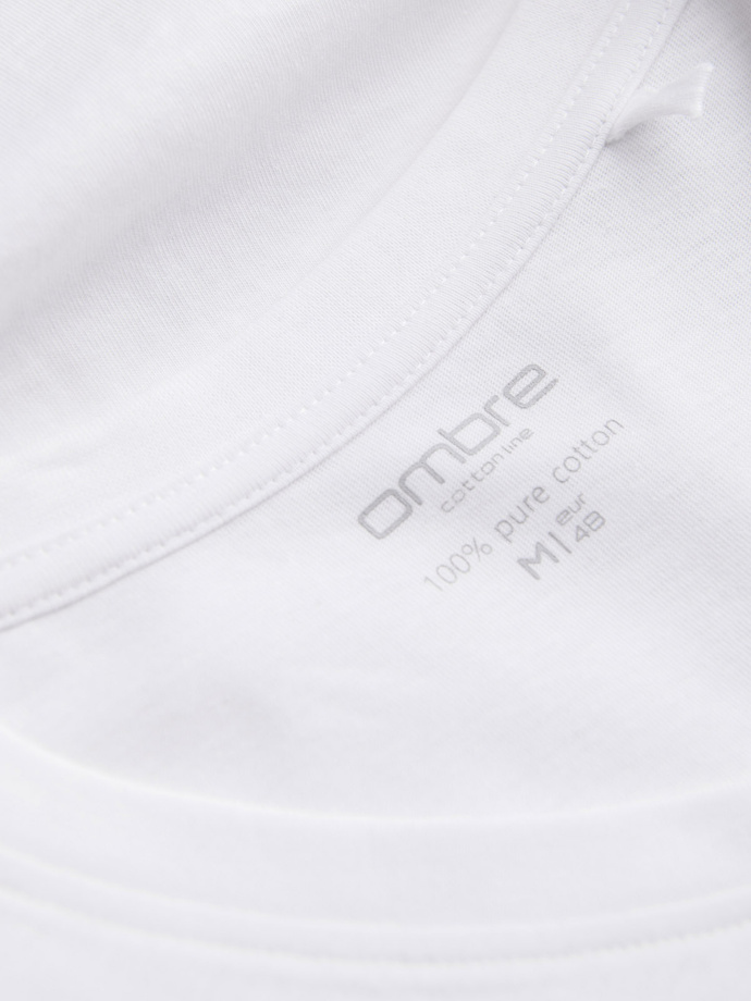 Men's unprinted longsleeve with a crew neckline - white V3 OM-LSBL-0108