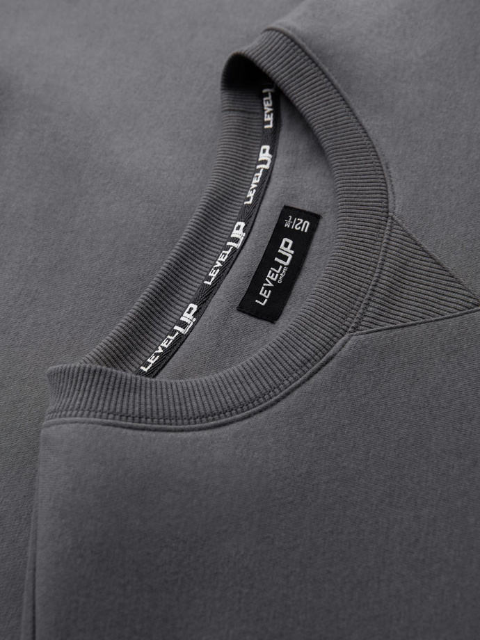 Unisex klasická mikina s kulatým výstřihem - šedá V18 OU-SNBC-0104