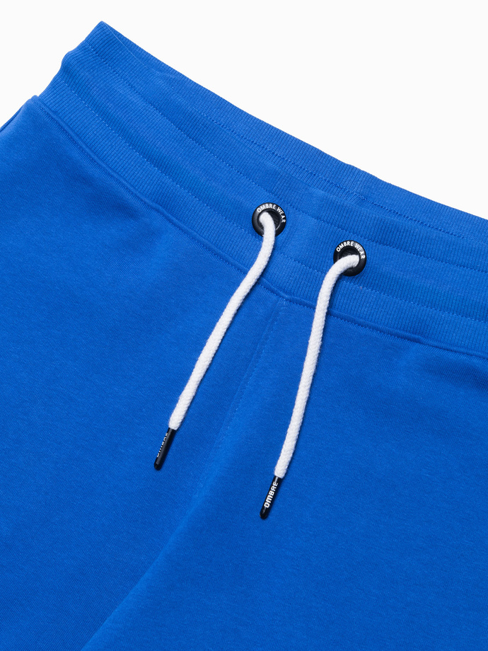 Men's sweat shorts trimmed with piping - blue V4 W360