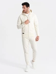 BASIC men's sweatshirt set unbuttoned sweatshirt + joggers - cream V5 Z86