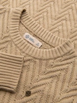 Pulover tricotat zig-zag pentru bărbați - nisip V1 OM-SWSW-0147