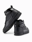Men's high boots sneakers with shiny elements - black V1 OM-FOSH-0178