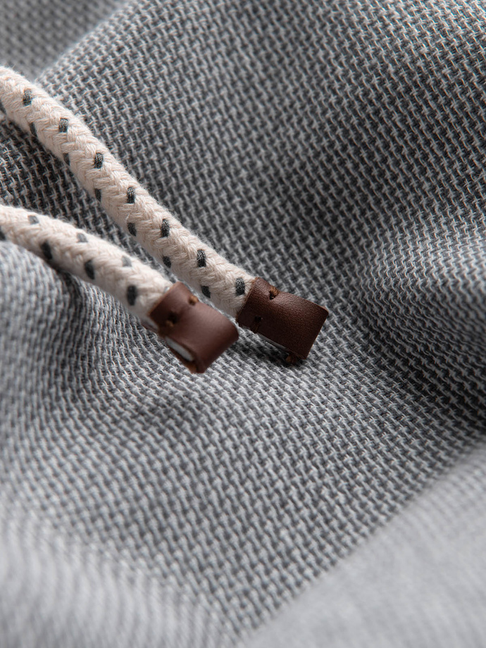 Men's knit shorts in linen and cotton - gray V1 OM-SRCS-0130