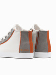 Men's sneakers shoes with contrasting elements - white V1 OM-FOTH-0140