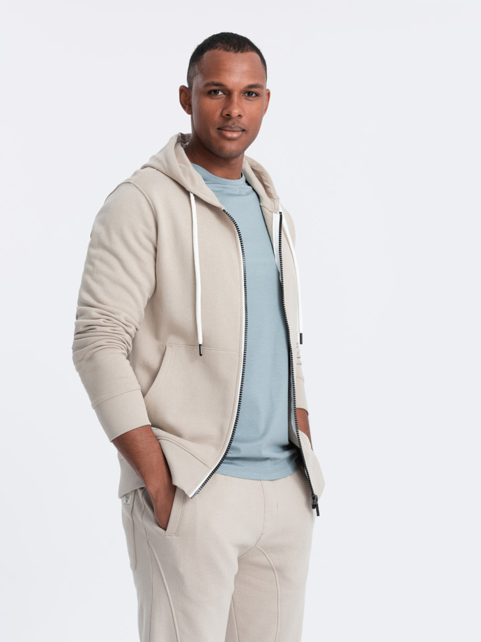 Men's sweatshirt set unbuttoned sweatshirt + jogger pants - ash V1 Z82