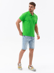 Tricou polo bărbătesc din tricot piqué - verde V25 S1374