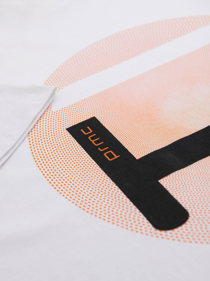 Men's t-shirt with large print - white V1 OM-TSPT-0245