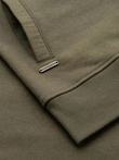 Bavlnená pánska mikina na zips bomber - khaki V1 OM-SSZP-0215