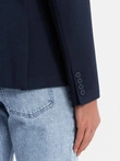 Men's jacket with patch pockets - navy blue V1 OM-BLZB-0127