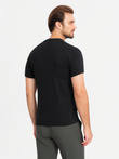 Pánské tričko SLIM FIT s kulatým výstřihem a logem - černé V3 OM-TSCT-0220