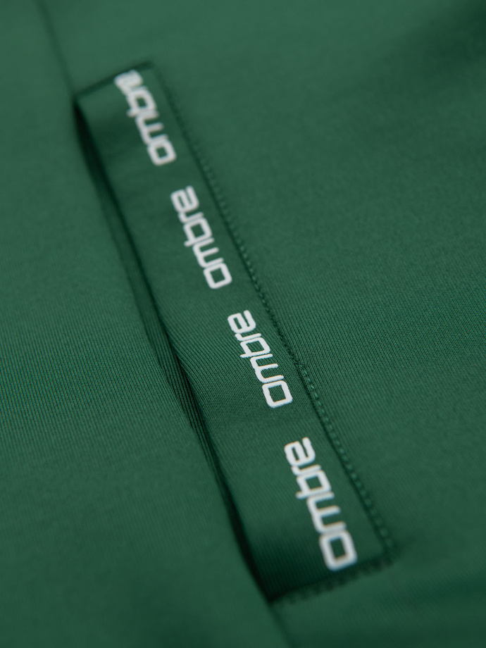 Pánska mikina bez kapucne s lemovaním - tmavozelená V7 OM-SSZP-0210