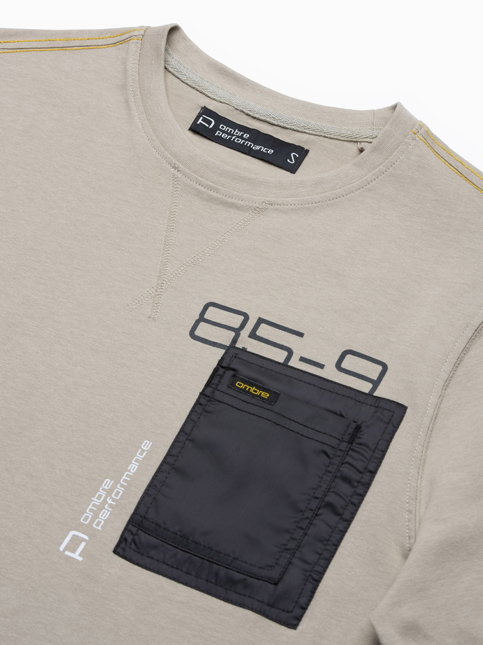 Bluza cu maneca lunga si imprimeu pentru barbati - gri L130