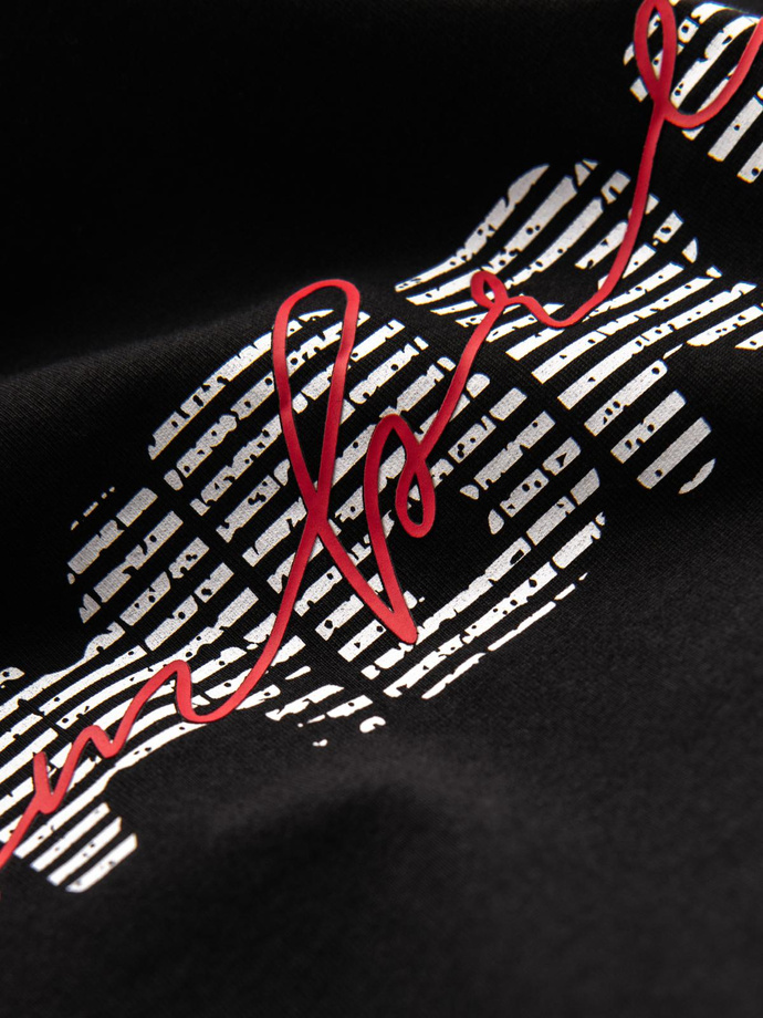 Men's cotton t-shirt with double printed logo - black V2 OM-TSPT-0211