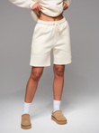 Unisex sweat shorts with drawstring waist - cream V2 OU-SRBC-0101