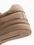 Pantofi unisex casual bărbătești eco nubuc - maro deschis V1 OM-FOCS-0151