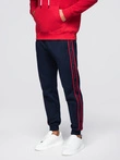 Men's sports jogger pants with stripes - navy blue V3 OM-PASK-0284