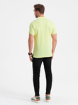 Tricou polo bărbătesc din tricot piqué - verde lime V15 S1374