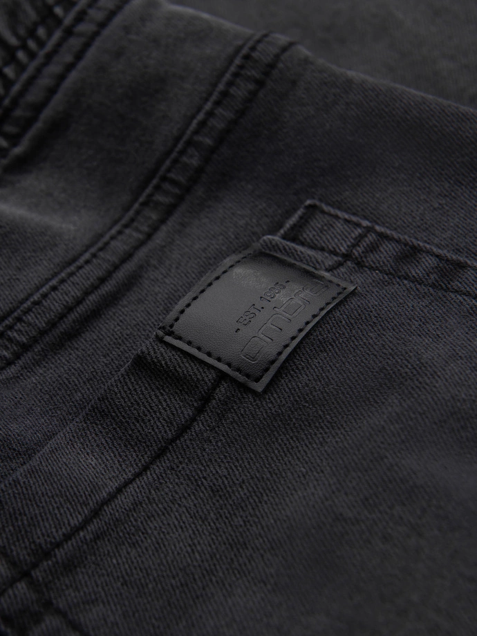 Pantaloni JOGGERS din denim cu efect de spălare pentru bărbați - gri V3 OM-PADJ-0267