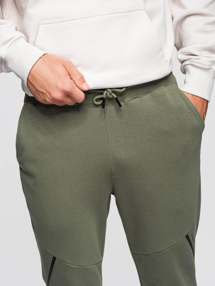 Men's sweatpants joggers - olive V4 OM-PASK-0280