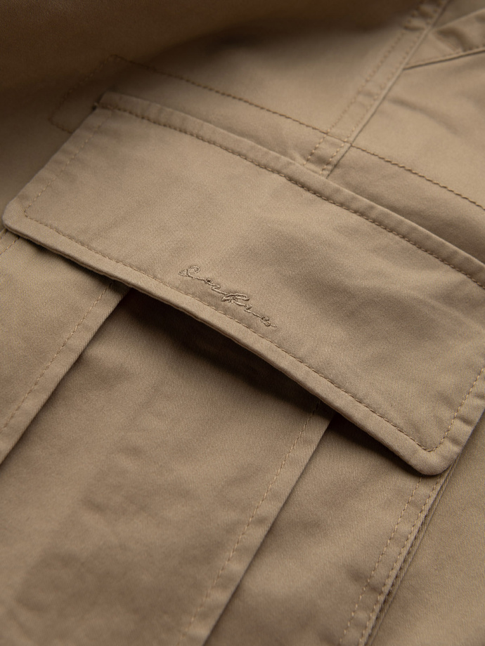 One color men's shorts with cargo pockets - sand V1 OM-SRCG-0133