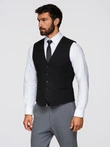 Men's suit vest with classic detailing and lining - black V4 OM-BLZV-0142