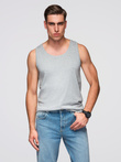 Tricou bărbătesc din bumbac BASIC - gri melange V2 OM-TSBT-0192