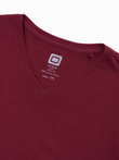 Men's classic BASIC v-neck T-shirt - maroon V10 S1369