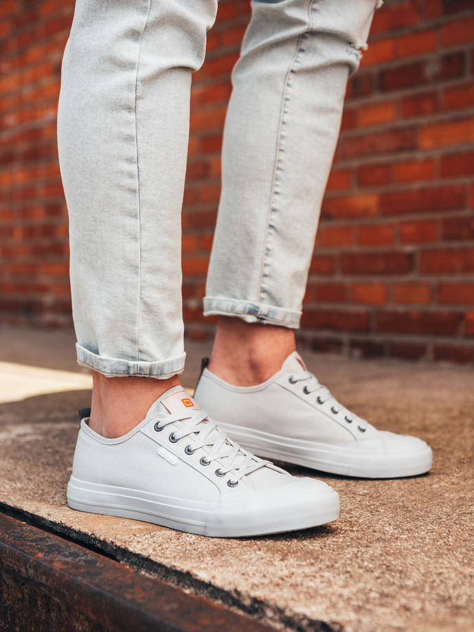 Vienspalviai trumpi vienspalviai vyriški sportbačiai - pilka V2 OM-FOSL-0116