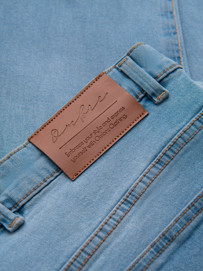 Pantaloni bărbătești JOGGERY din denim cu evazare clasică - albastru deschis V1 OM-PADJ-0265