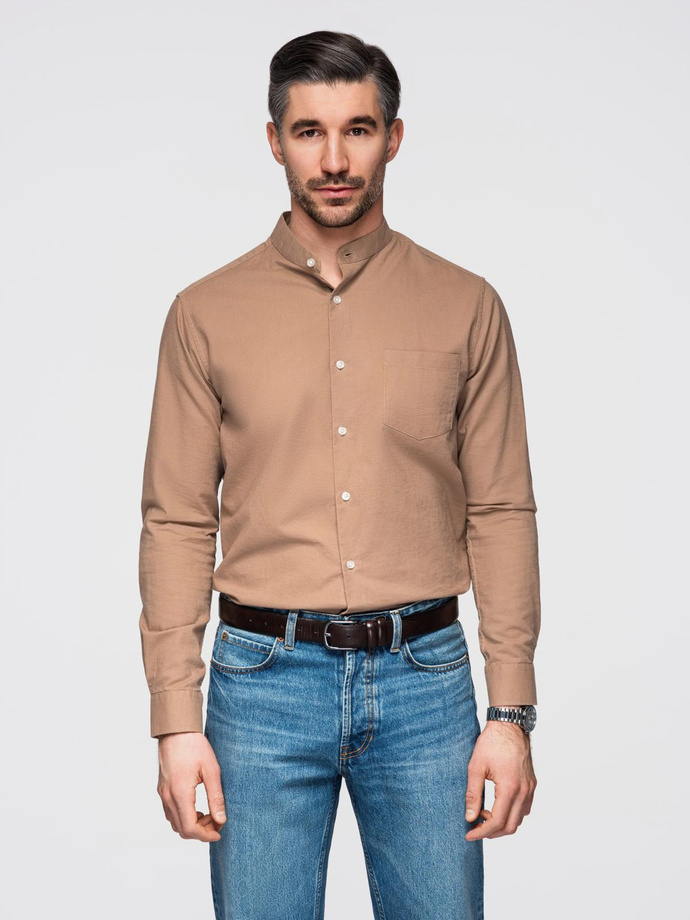 Blazer bărbătesc cu croială REGULAR cu in - crem V1 OM-BLZB-0128