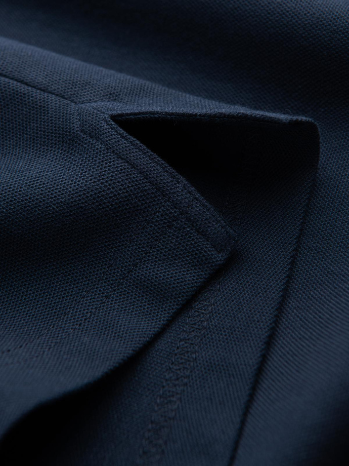 Tricou polo bărbătesc fără nasturi - albastru marin V3 OM-POSS-0110