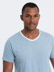 Tricou pentru bărbați cu finisaj brut - albastru V4 OM-TSCT-22SS-004