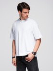 Men's cotton T-shirt with sequin wing motif on back - white V2 OM-TSCT-0289
