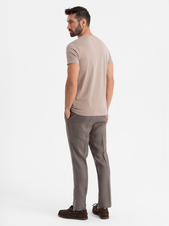 Classic BASIC men's cotton T-shirt - sand V11 OM-TSBS-0236