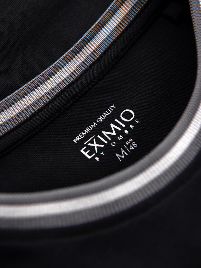 Polo bărbătesc structurat cu mânecă lungă și patch-uri - maro V4 OM-POLS-0131