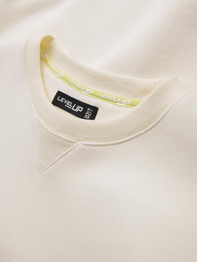 Classic unisex sweatshirt with round neckline - cream V2 OU-SNBC-0104
