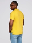 Tricou polo bărbătesc din tricot piqué - galben S1374