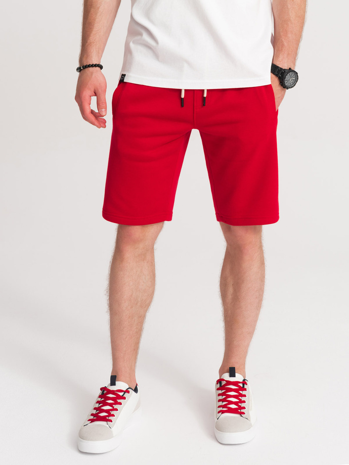 Men's short shorts with pockets - red V7 OM-SRBS-0109