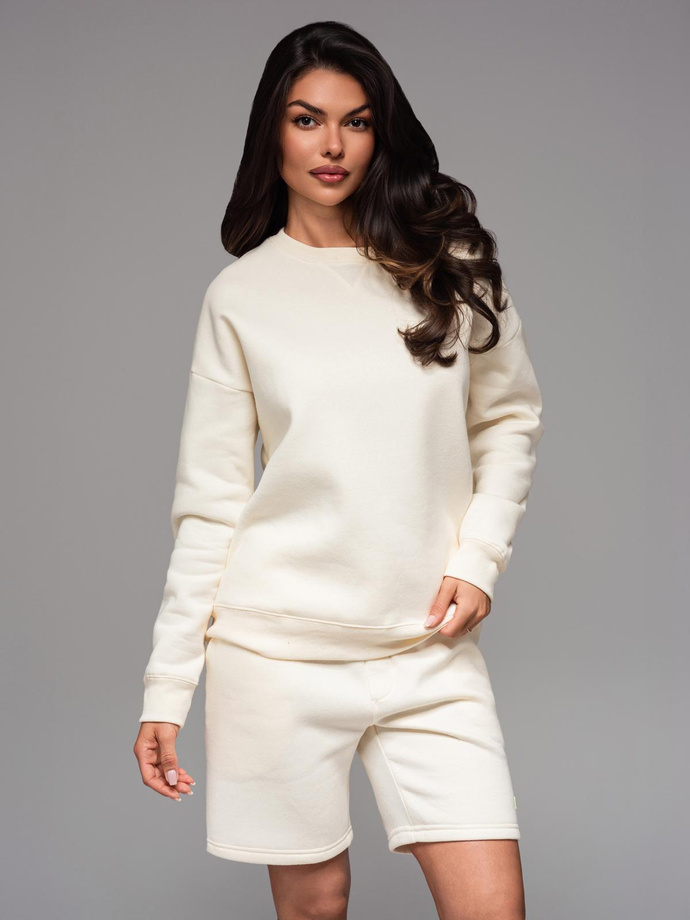 Classic unisex sweatshirt with round neckline - cream V2 OU-SNBC-0104