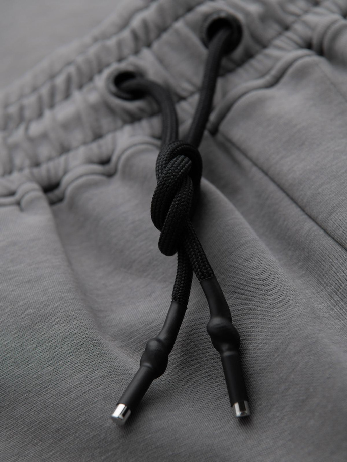 Men's sweatpants with straight leg and rubber details - grey V3 OM-PASK-0281