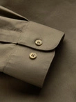 Cămașă bărbătească din bumbac cu buzunar REGULAR FIT - olive V2 OM-SHCS-0147