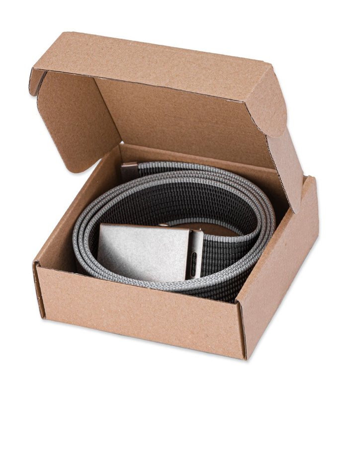 Men's two-tone parchment belt - graphite A364