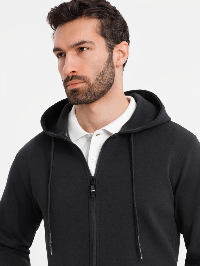 Hanorac BASIC din bumbac, descheiat - grafit V11 OM-SSBZ-0160