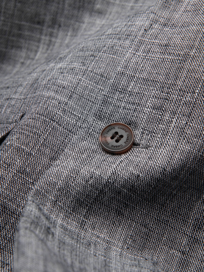 Men's REGULAR cut jacket with linen - graphite V5 OM-BLZB-0128