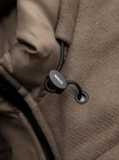 Pánský vlněný kabát parka s kapucí - khaki V2 OM-COWC-0132