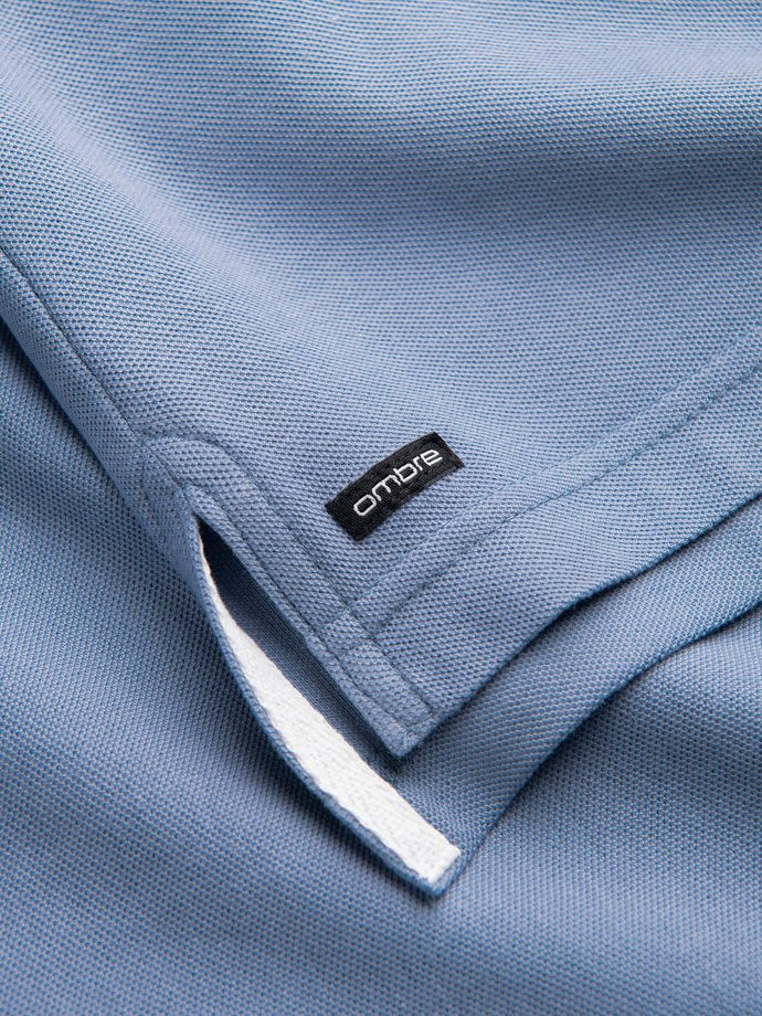 Tricou polo fără guler pentru bărbați - albastru V3 OM-TSCT-0156