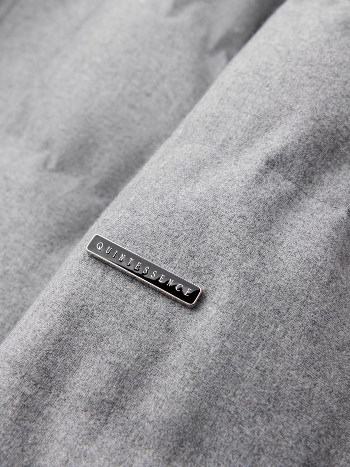 Men's lightweight jacket with mesh lining and hood - grey V3 OM-JAHP-0203